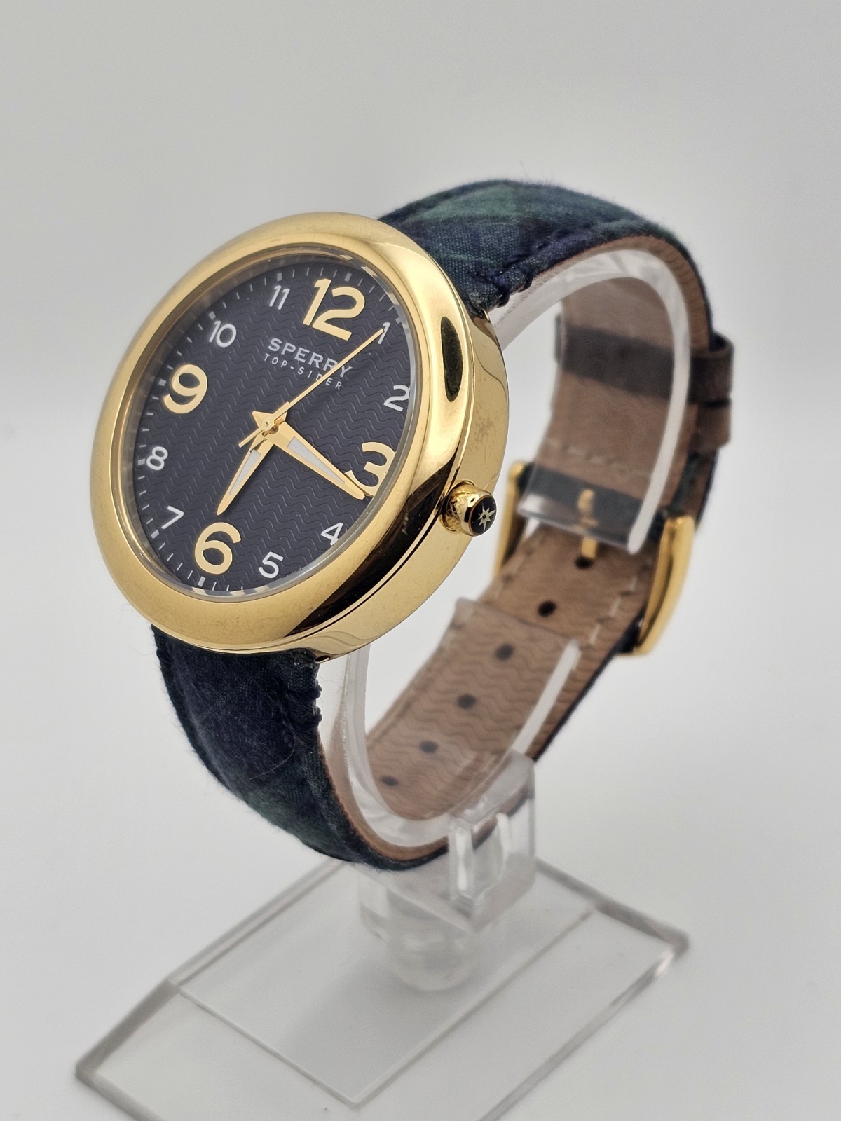 2013 SPERRY TOP-SIDER CLASSIC FLANNEL BLUE/GREEN/GOLD 40MM WOMEN ANALOG WATCH🔥