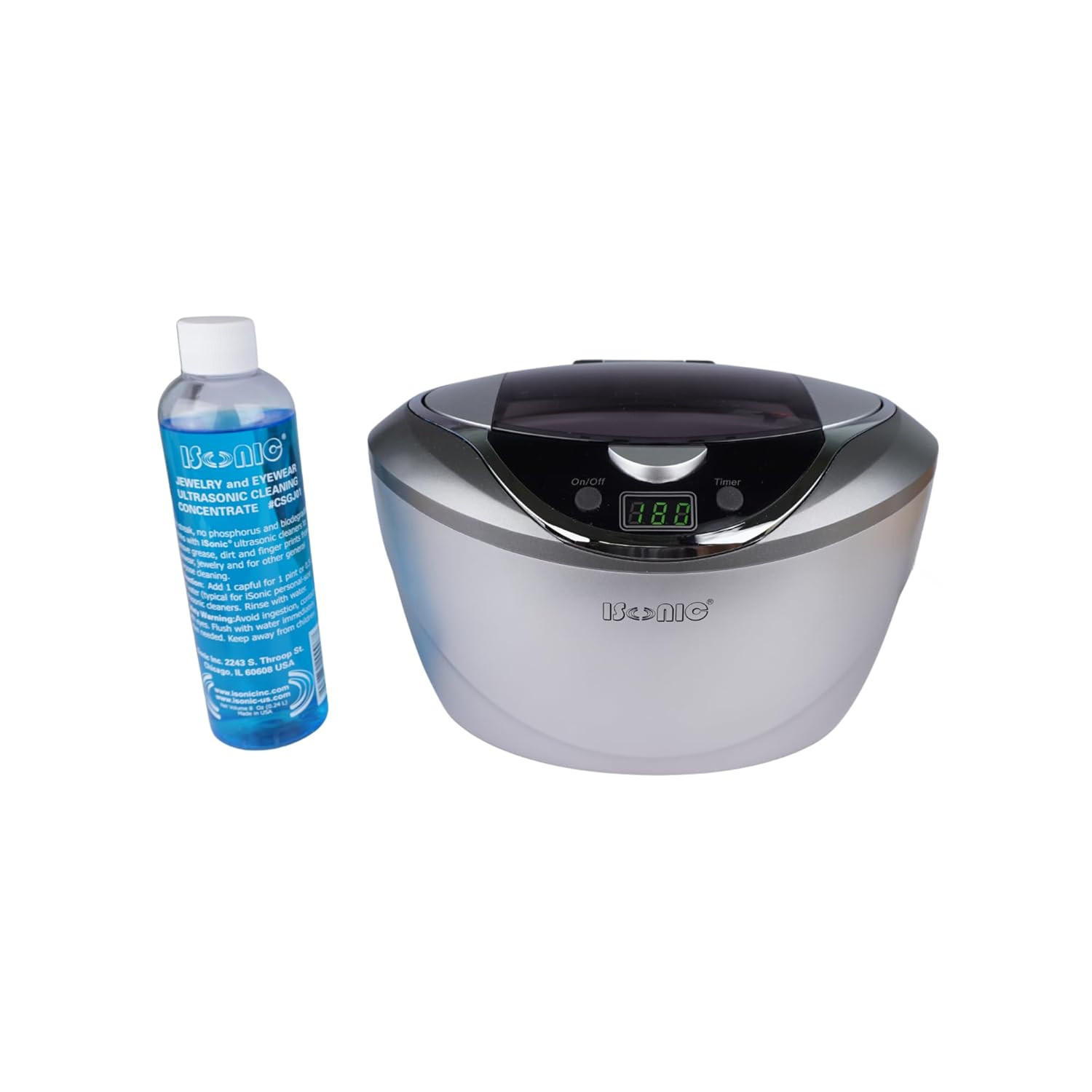 Ultrasonic Jewelry Cleaner D2840 with Cleaning Solution Concentrate