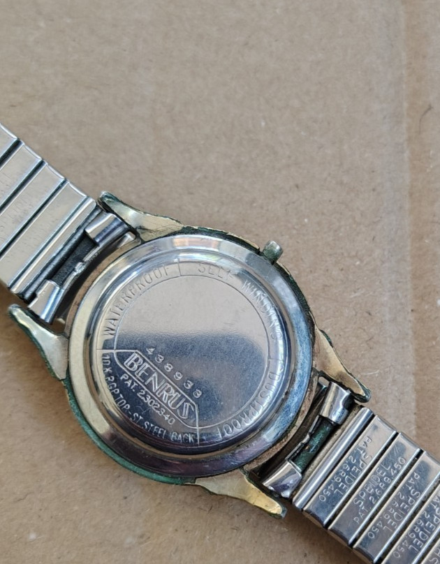 RARE Vintage 1950s Benrus 3-STAR SELF-WINDING 10K RGP TOP Watch (AS IS)