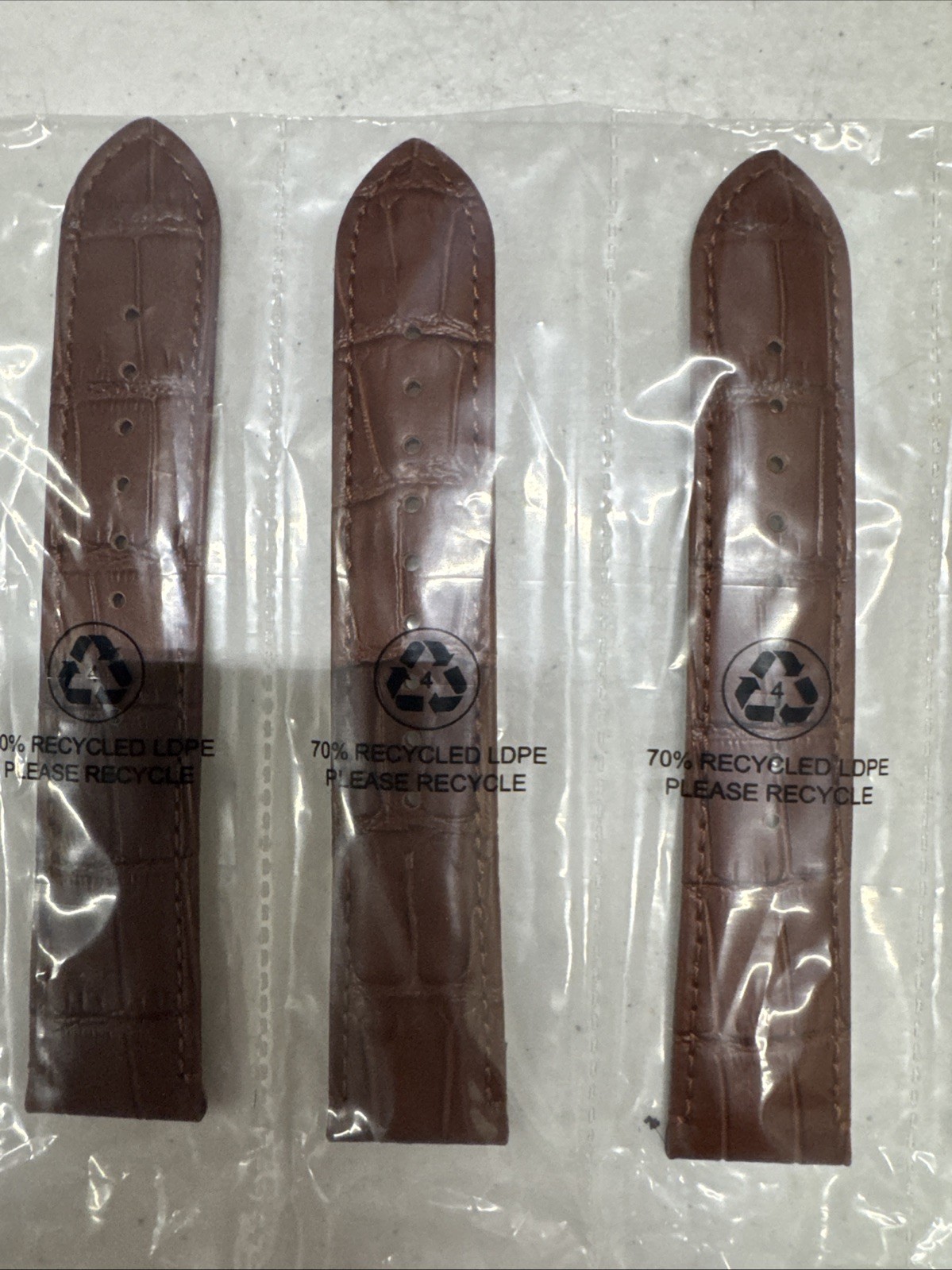 Lot of 10 – Brand NEW- 22mm Genuine Leather Brown Watch Bands