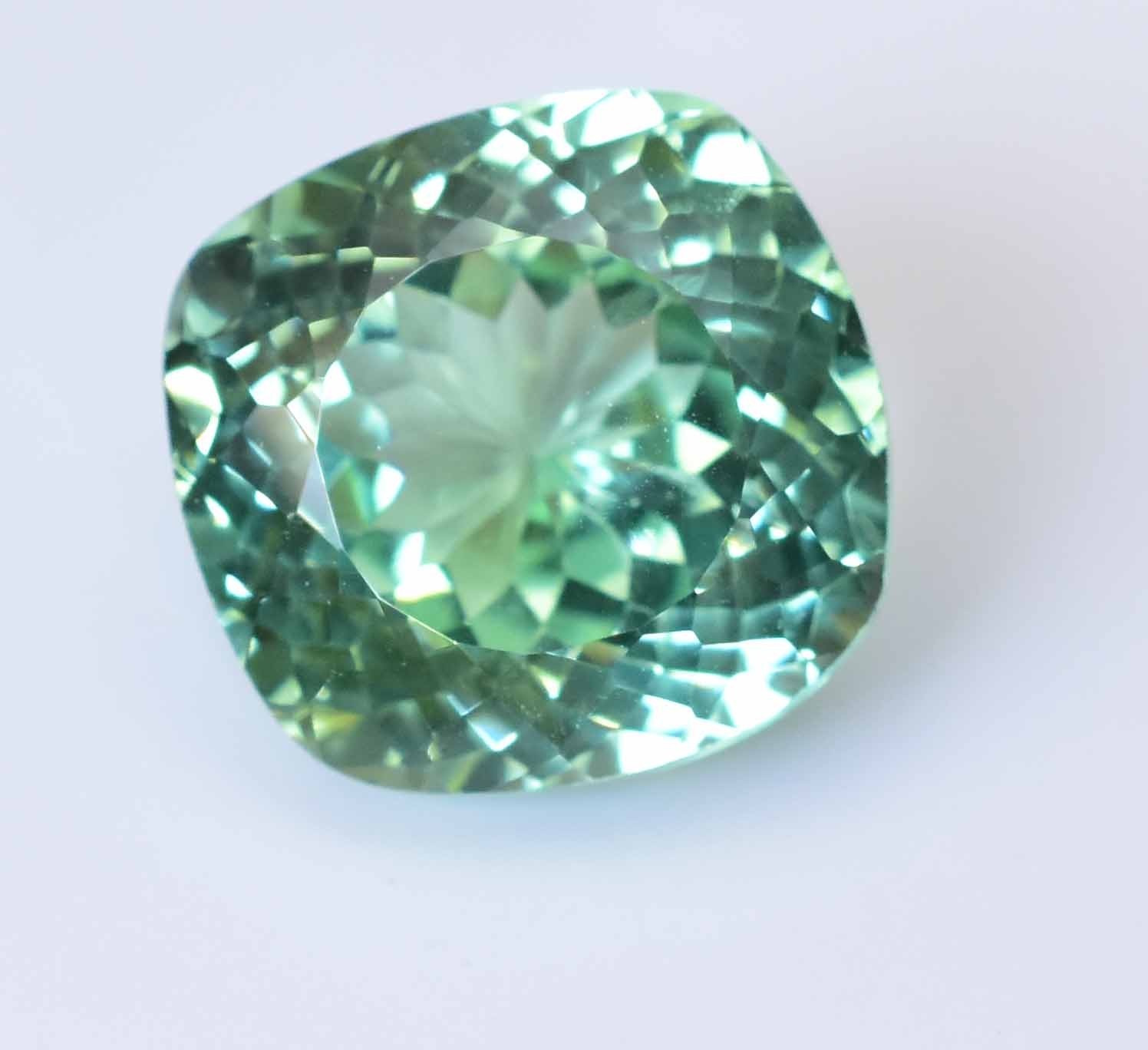 Natural Montana Green Sapphire 11.45CT Certified Stunning Cushion Loose Gemstone