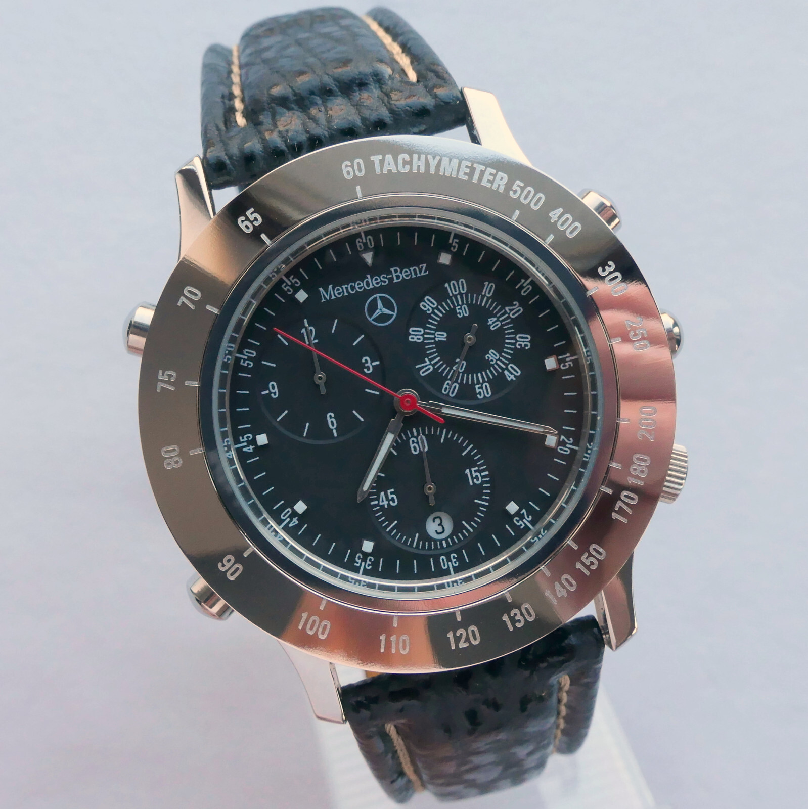 Mercedes Benz Classic Sport Car Driver Acessory Fortis Alarm Chronograph Watch
