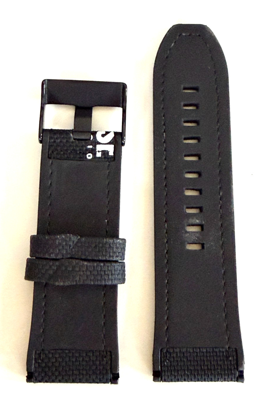 Diesel Mega Chief DZ4512 Black Rubber Nylon Silicone Watch Band Strap 26mm.