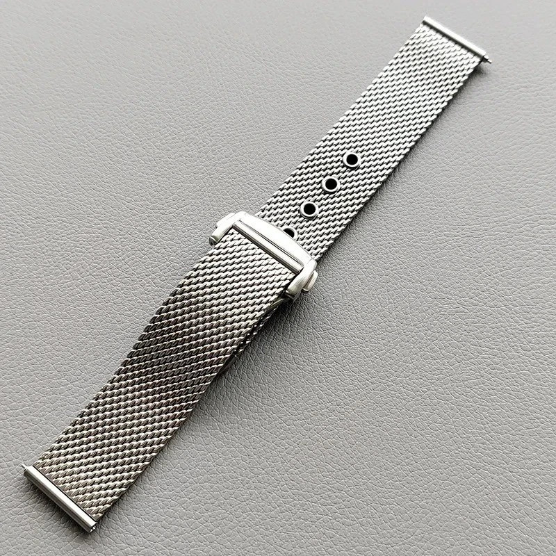 Solid Stainless Steel Mesh Band For Omega Seamaster With 4 Spring Bars