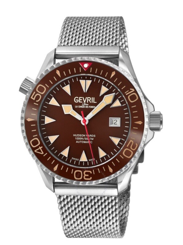 Gevril Men’s 48848B Hudson Yards Diver Swiss Automatic Stainless Steel Watch