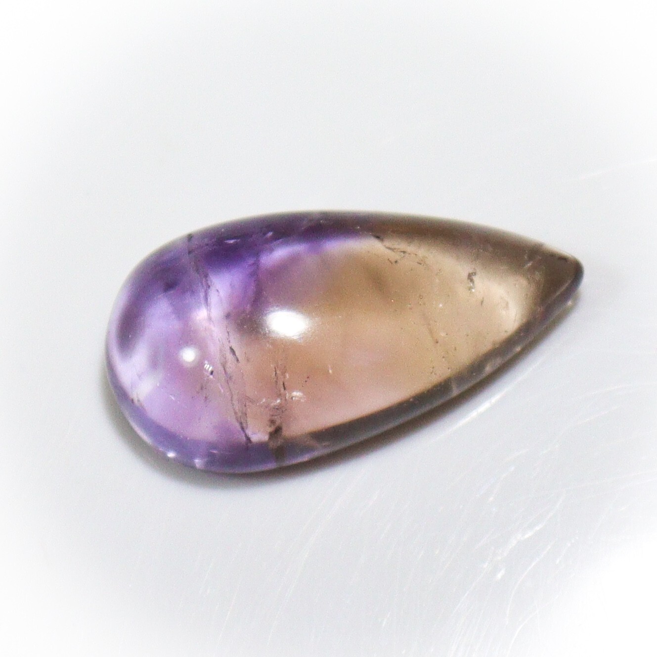 Natural Ametrine Cabochon 28.00 Ct Smooth Bicolor Gem for Elegant Jewelry