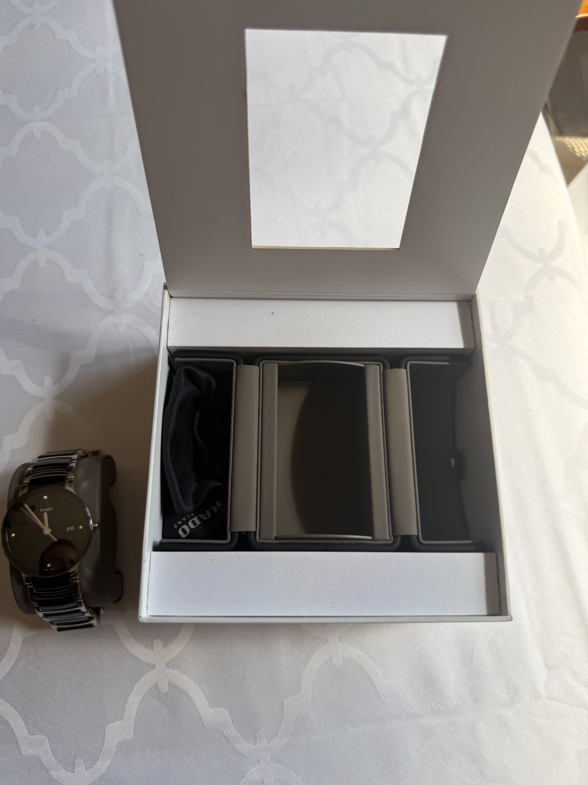 Rado Centrix Diamonds – Black Ceramic & Steel – R30929712 – Full Set – 38mm