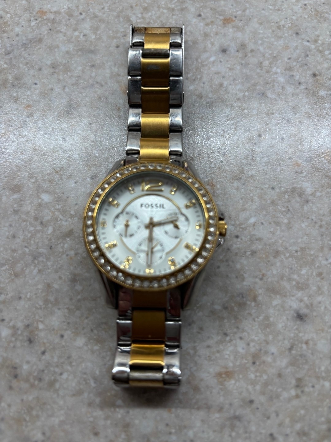 Fossil Riley Multifunction Two-Tone Stainless Steel Watch (Model ES3204)