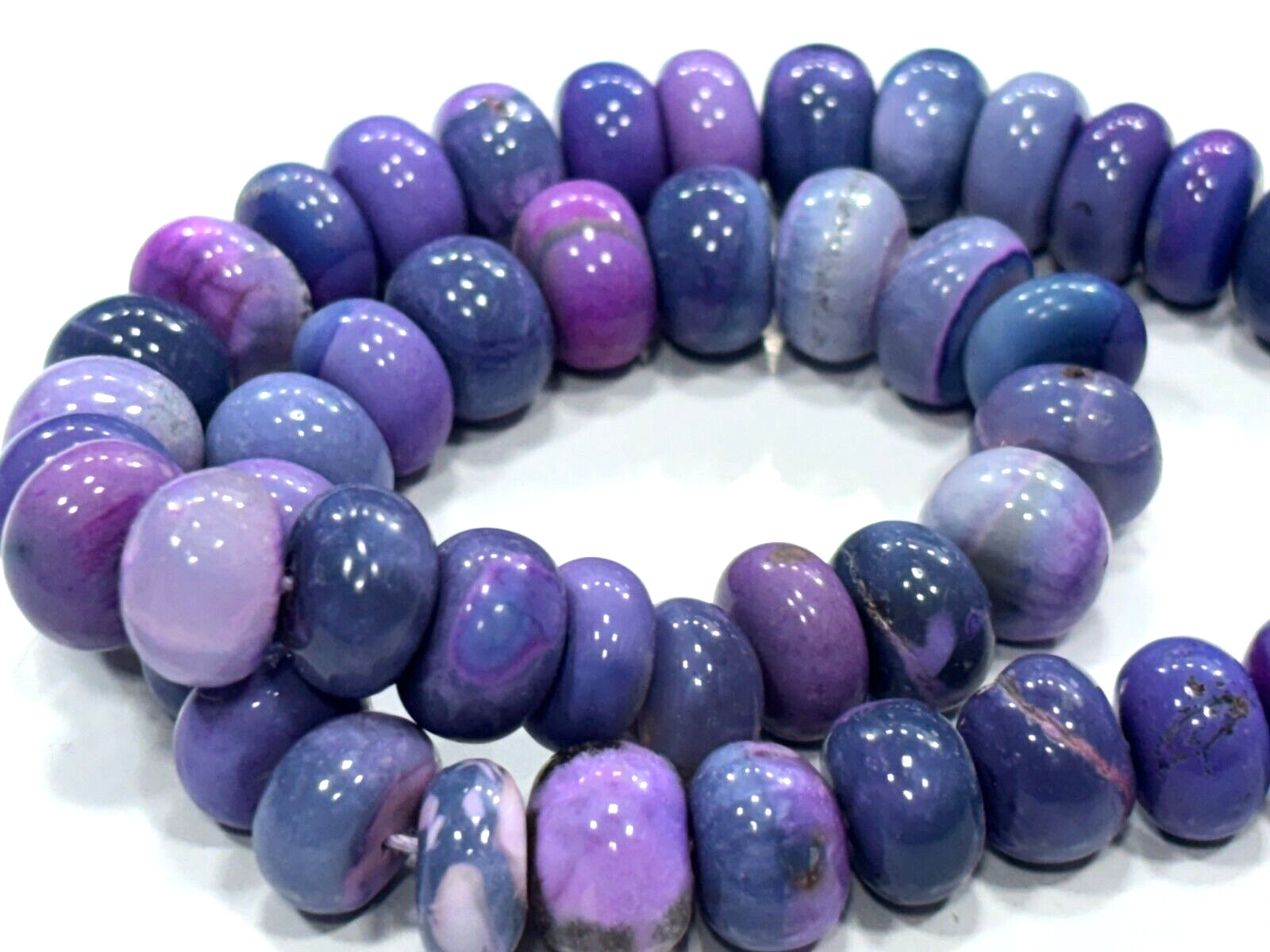 Lavender Opal Roundelle Smooth 8.5-9 mm Gemstone Beads 16 Inch 1 Strands