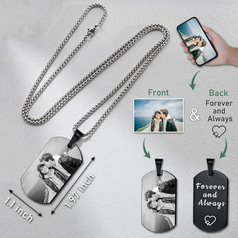 Custom Picture Photo Necklace Personalized Photo Necklaces Gifts for Women Men