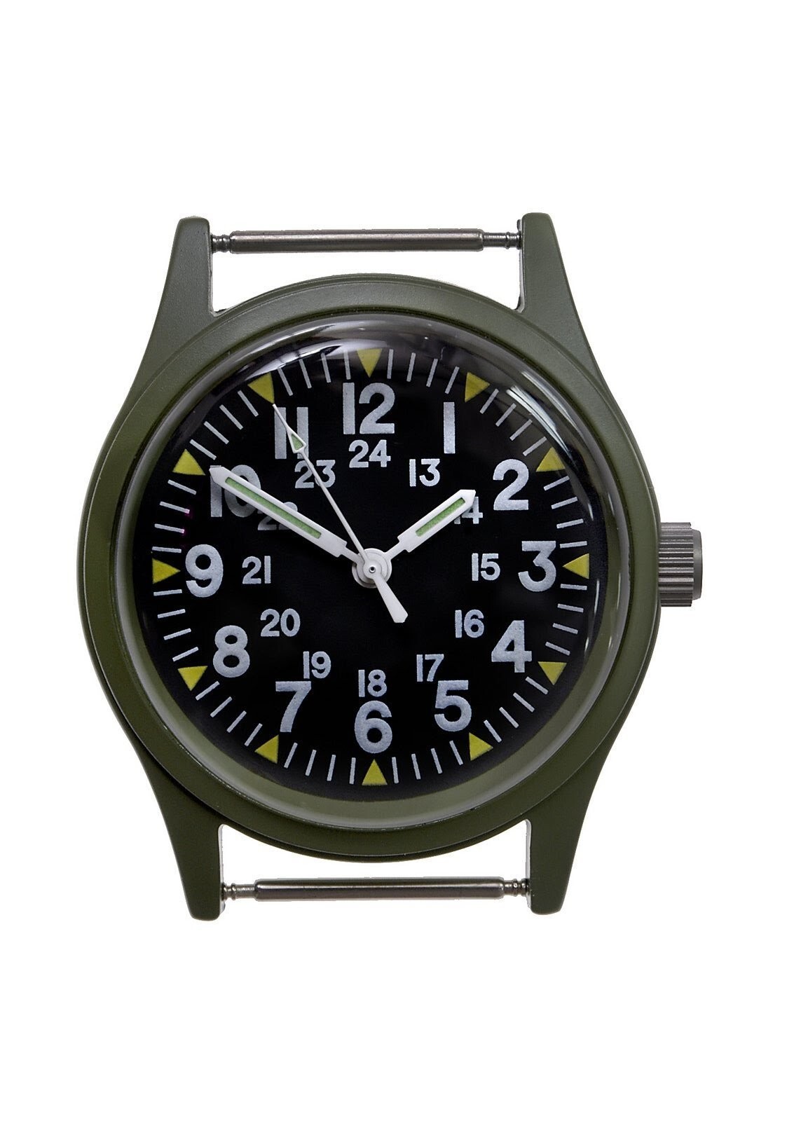 Olive 1970s Pattern Vietnam Military Watch – Could Require a Battery Replacement