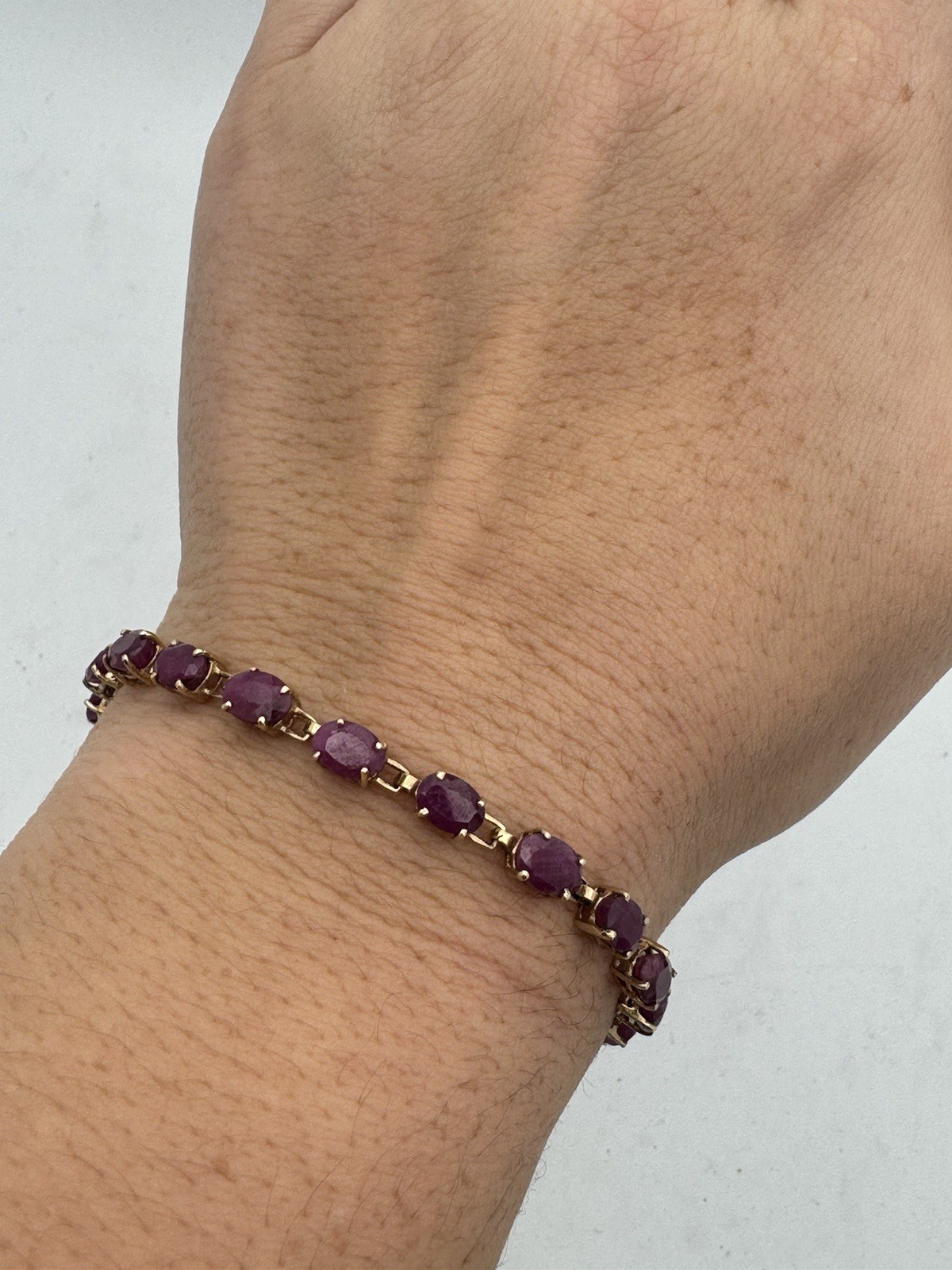 Over 100 Years Old Antique 10k Gold Ruby Bracelet Tennis