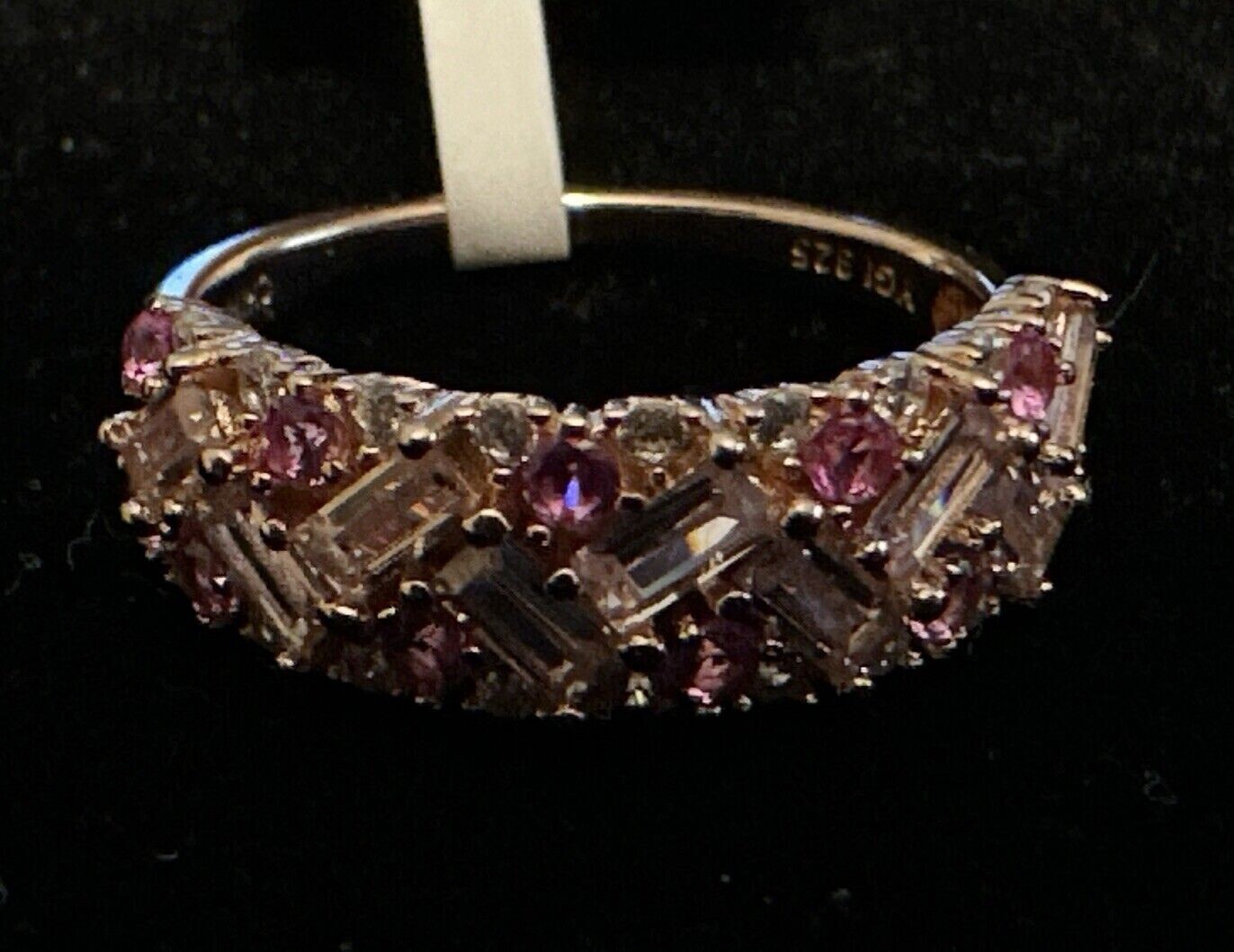Round Simulated Pink Sapphire Gorgeous Engagement Ring In 14k Rose Gold Plated