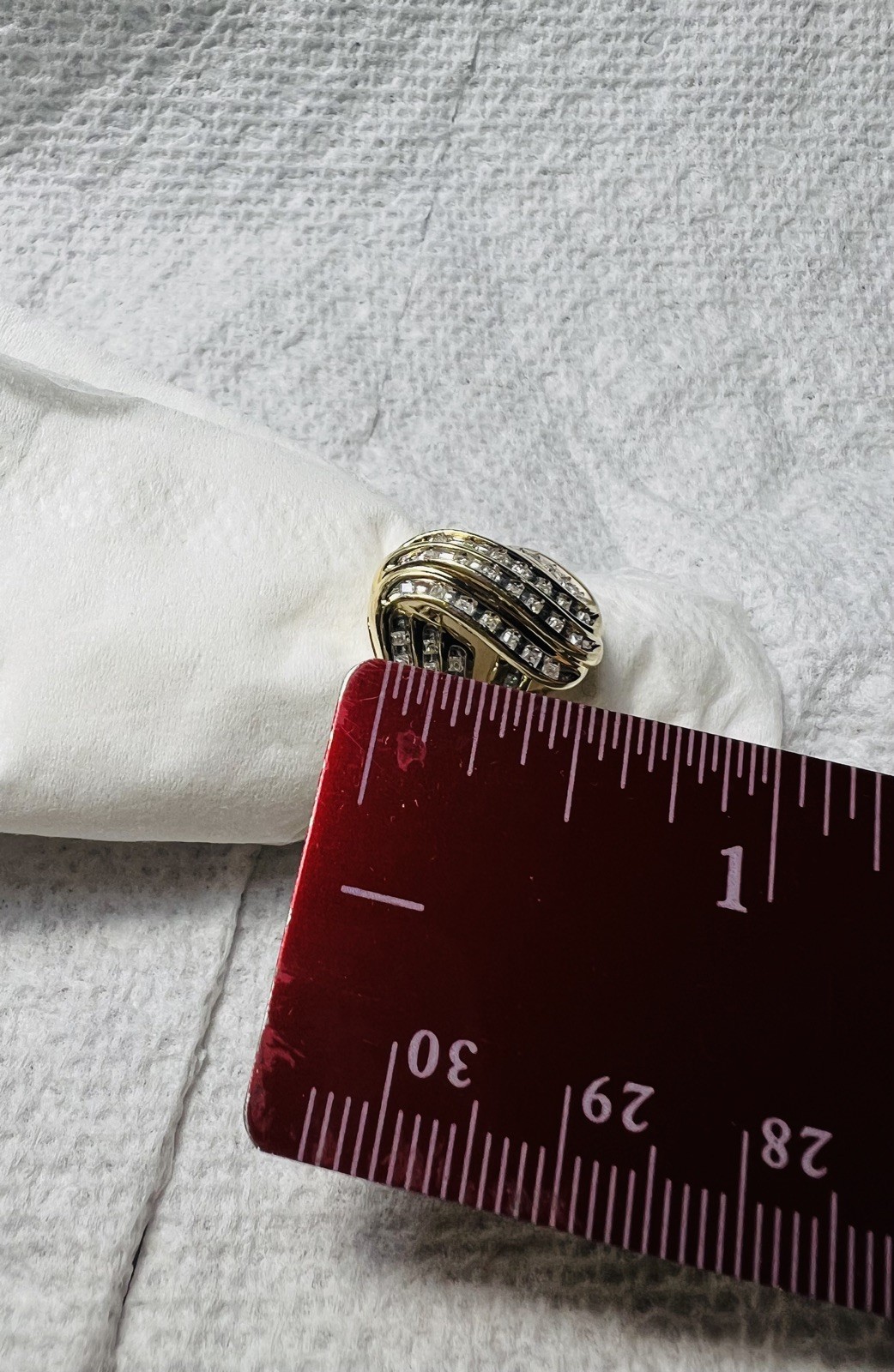 14k yellow diamond gold ring .4 carats I2-3 Channel Set diamonds 5 Grams size 7