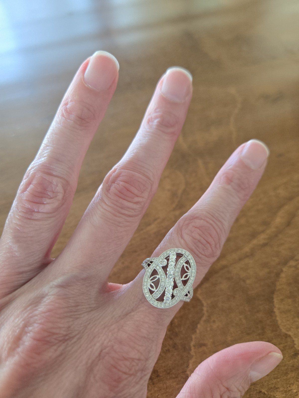Simon G Right Hand Ring Size 6.5 18KW TR547