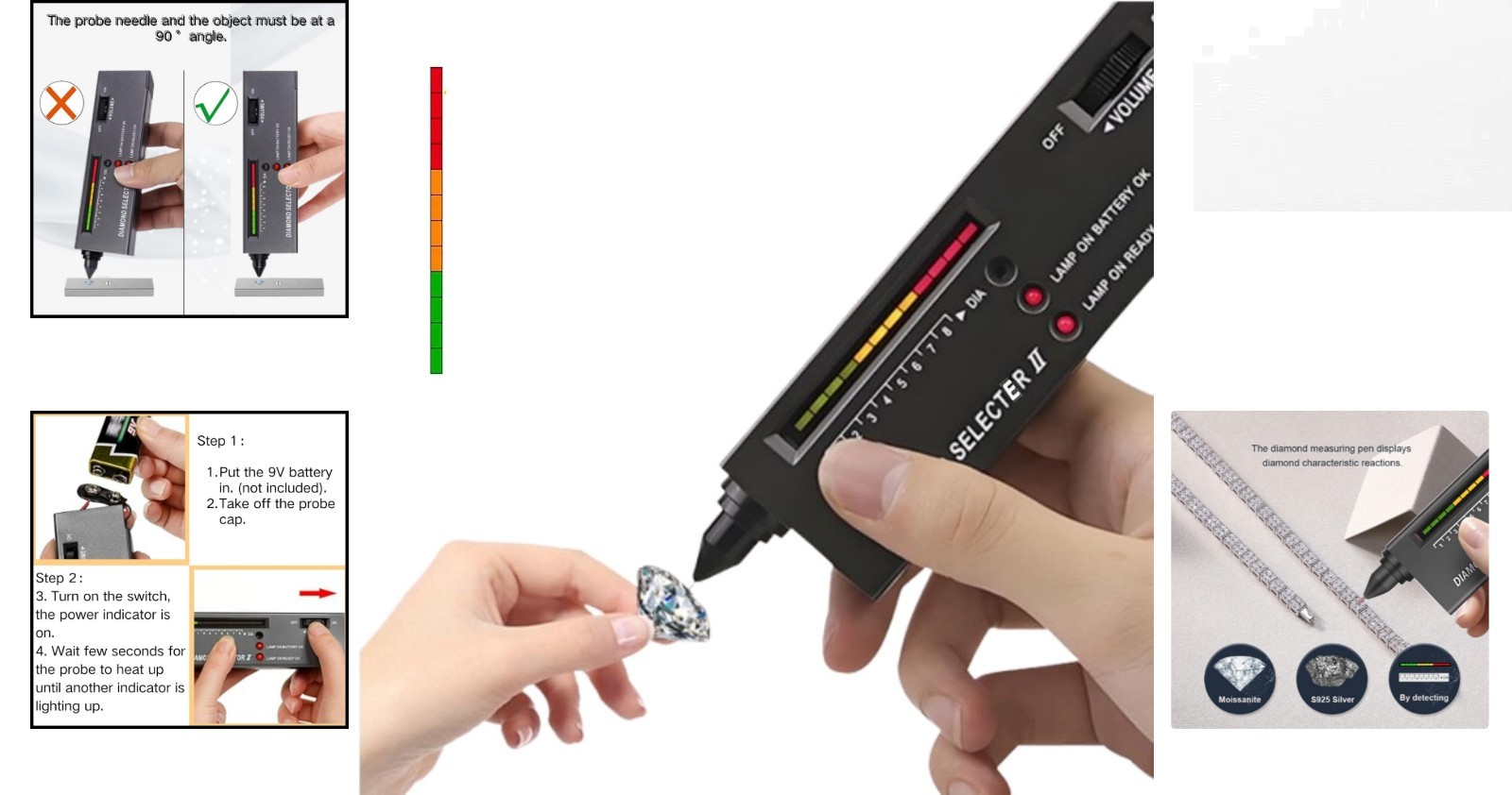 Essential Diamond Tester Pen with Stylus and Leather Pouch – Lightweight Design