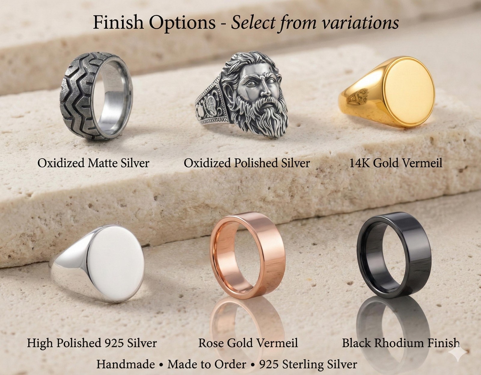 Catholic Rosary Ring Sterling Silver Oxidized Decade Prayer Band Cross Unisex