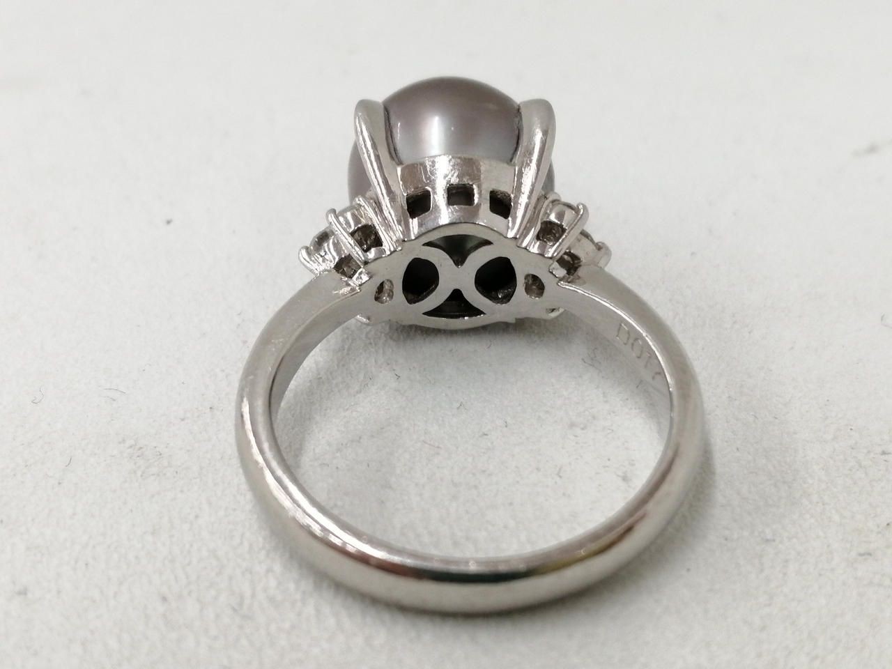 PT900 Ring Size 12 Clear Stone With Grey Used