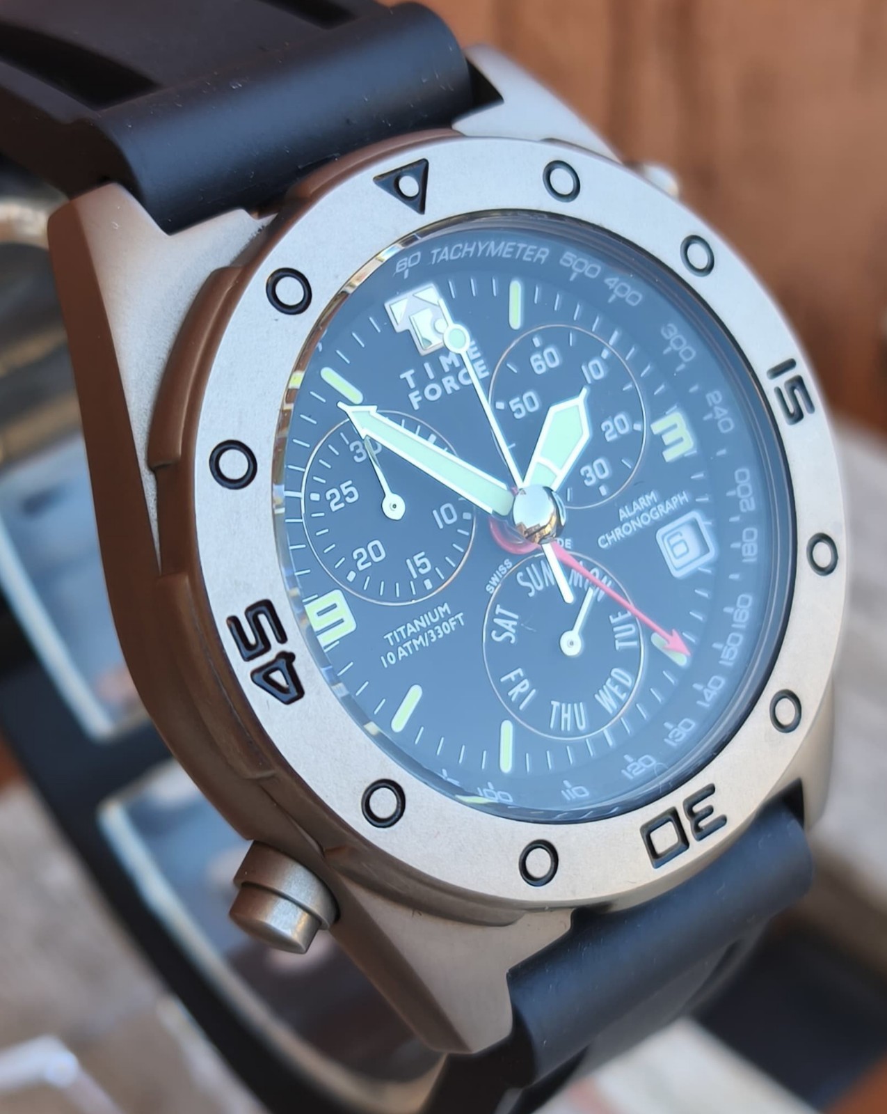 Time Force Titanium Alarm Chronograph 6811 Swiss Quartz Watch