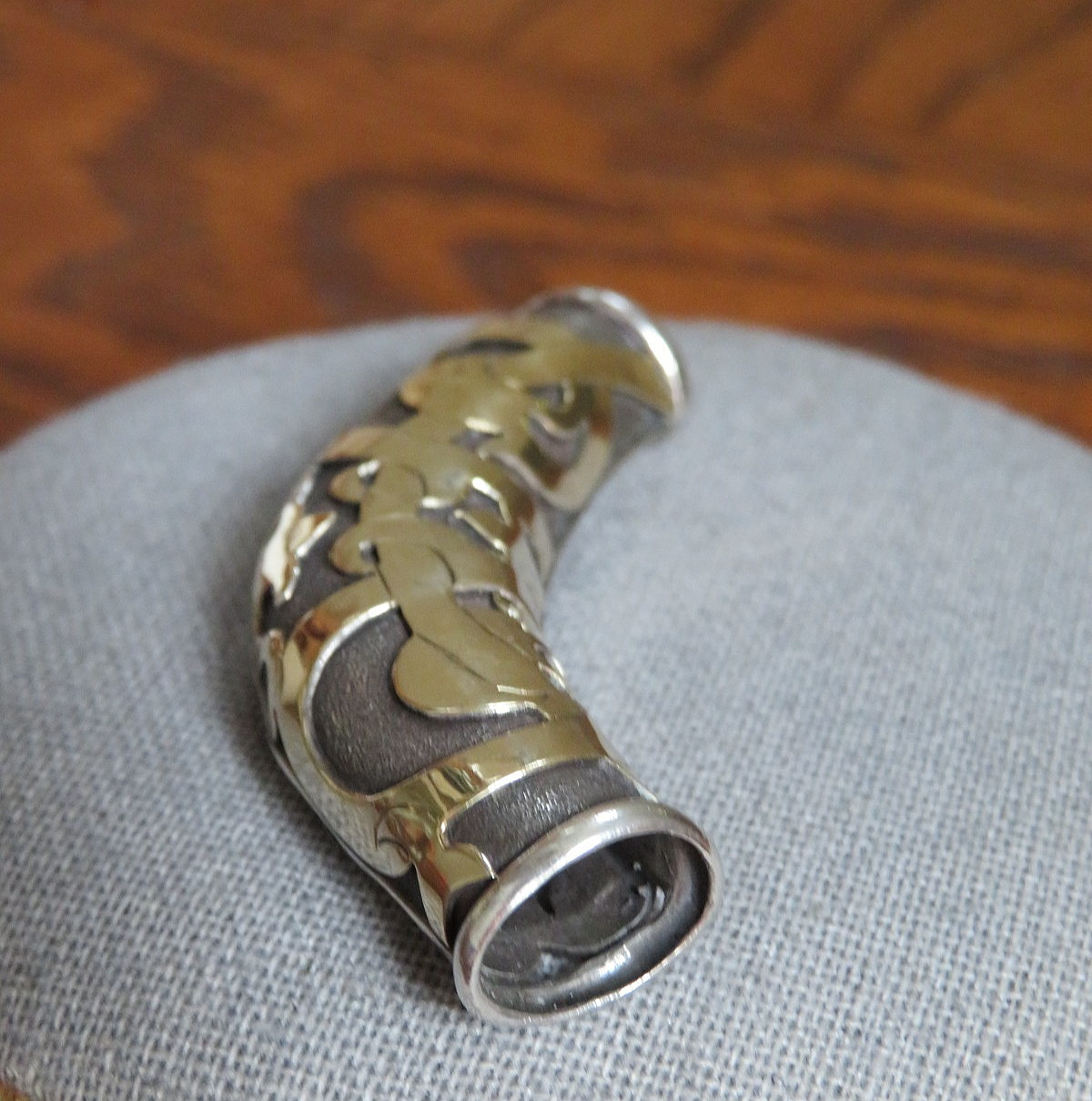“John Hardy” Sterling Silver & 18k Yellow Gold Dayak Slide/ Enhancer Pendant
