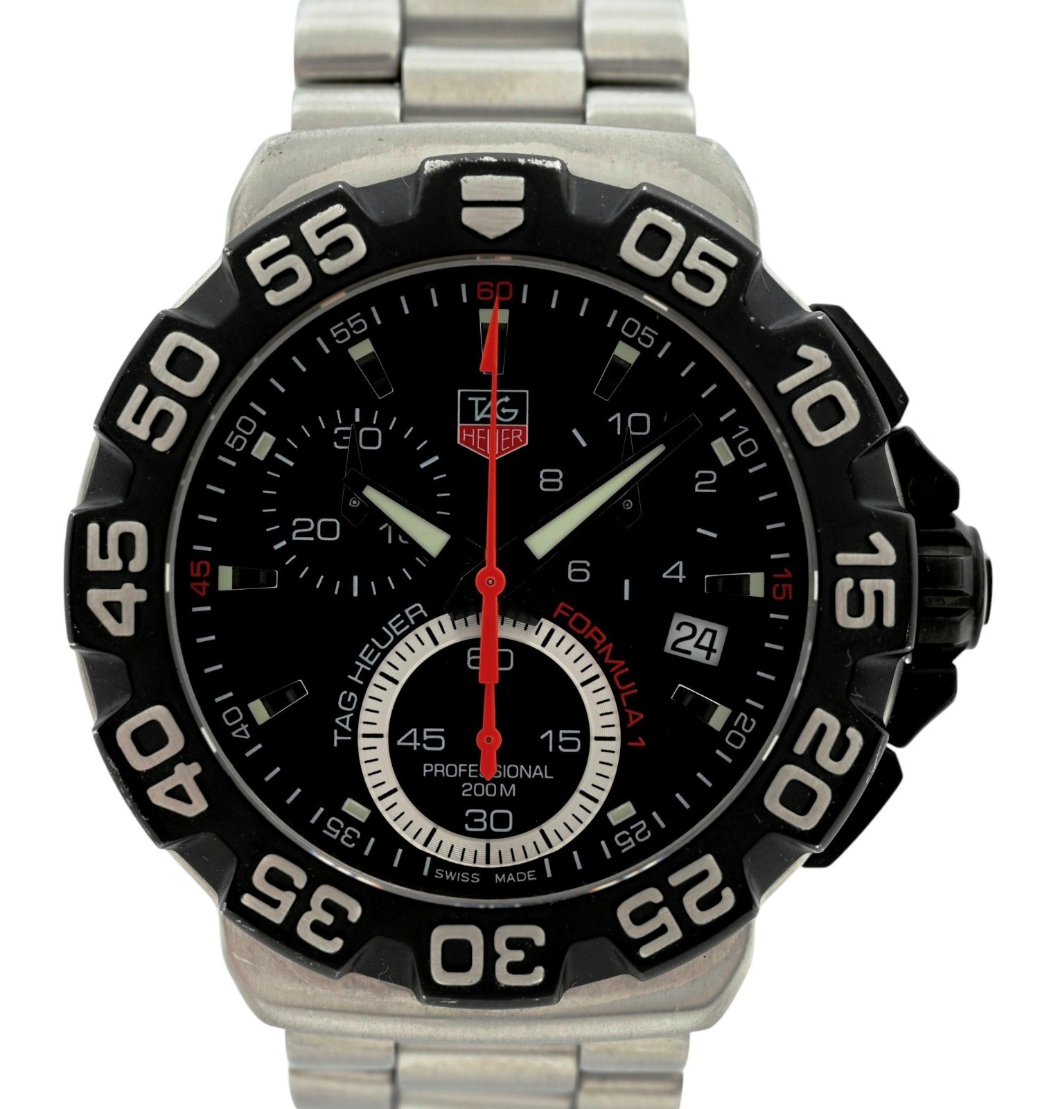 Tag Heuer 41mm Men’s Formula 1 Swiss Made Chronograph SS Watch! Ref: CAH1110!