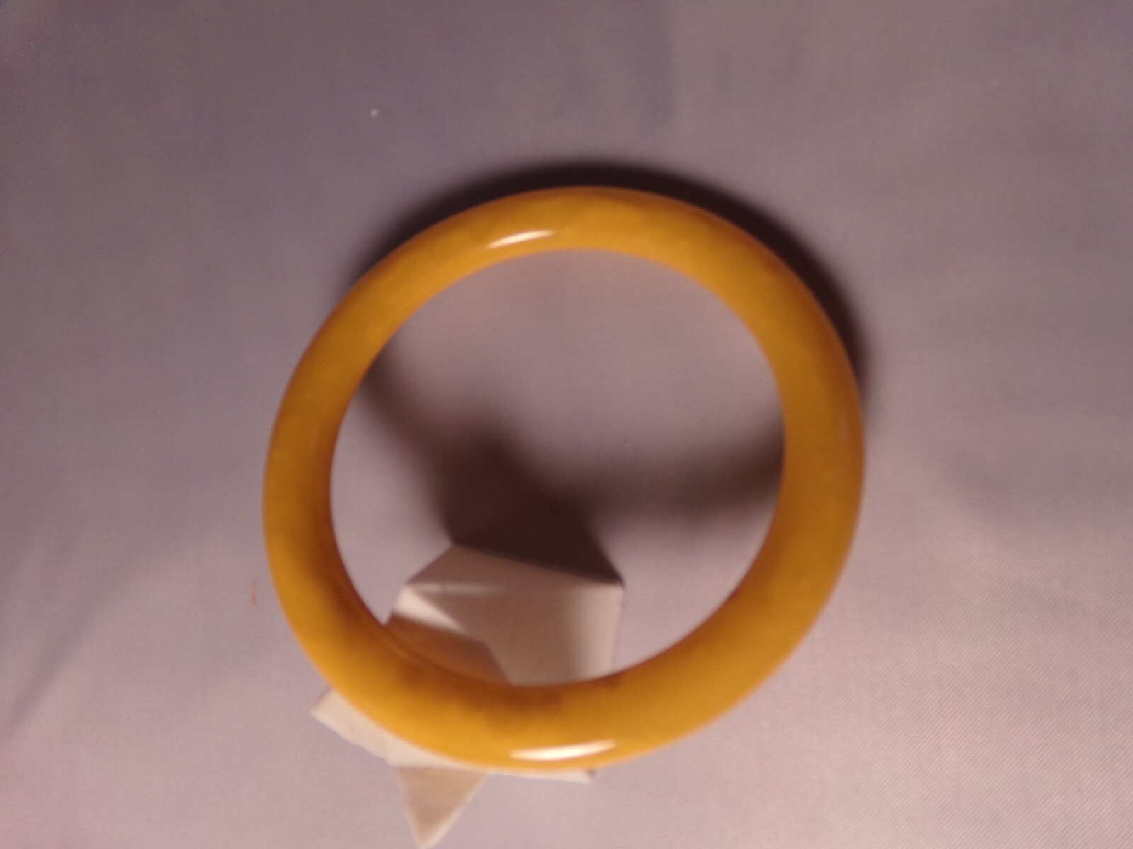 Vintage Mustard Yellow & White Marbled Plastic Bangle Bracelet