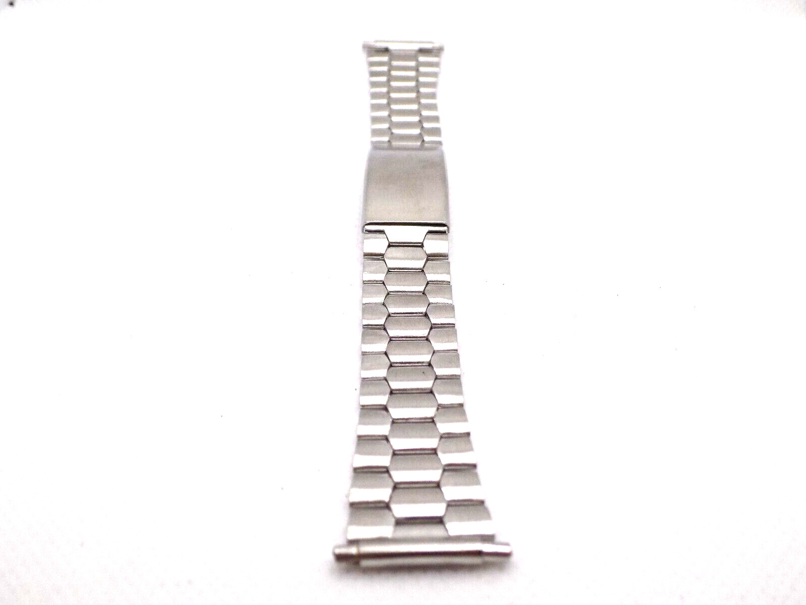 Vintage 1970s Space Age Coffin Link Watch Band Bracelet Adjustable 17~23 mm NOS