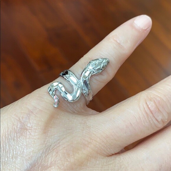 925 Sterling Silver Diamond Cut Snake Ring Any / All Size