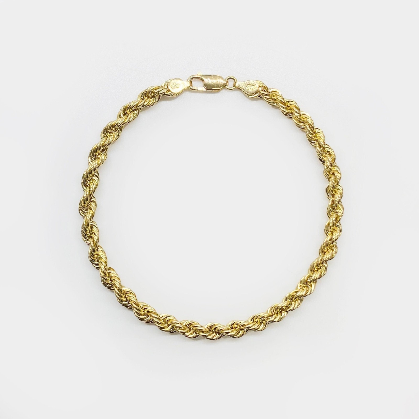 10k Gold Classic Rope Bracelet/Anklet (Hollow & Solid)