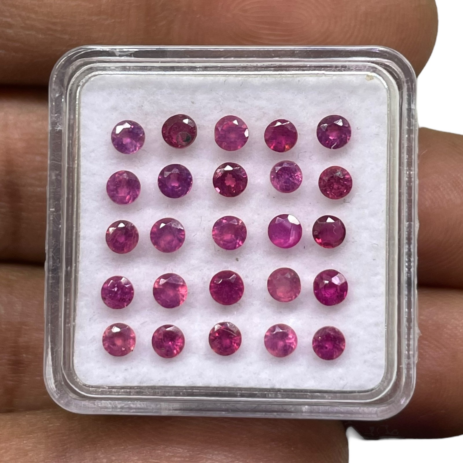 25 Pcs Natural Ruby Round Cut 2.4mm Stunning Red Transparent Loose Gemstones Lot