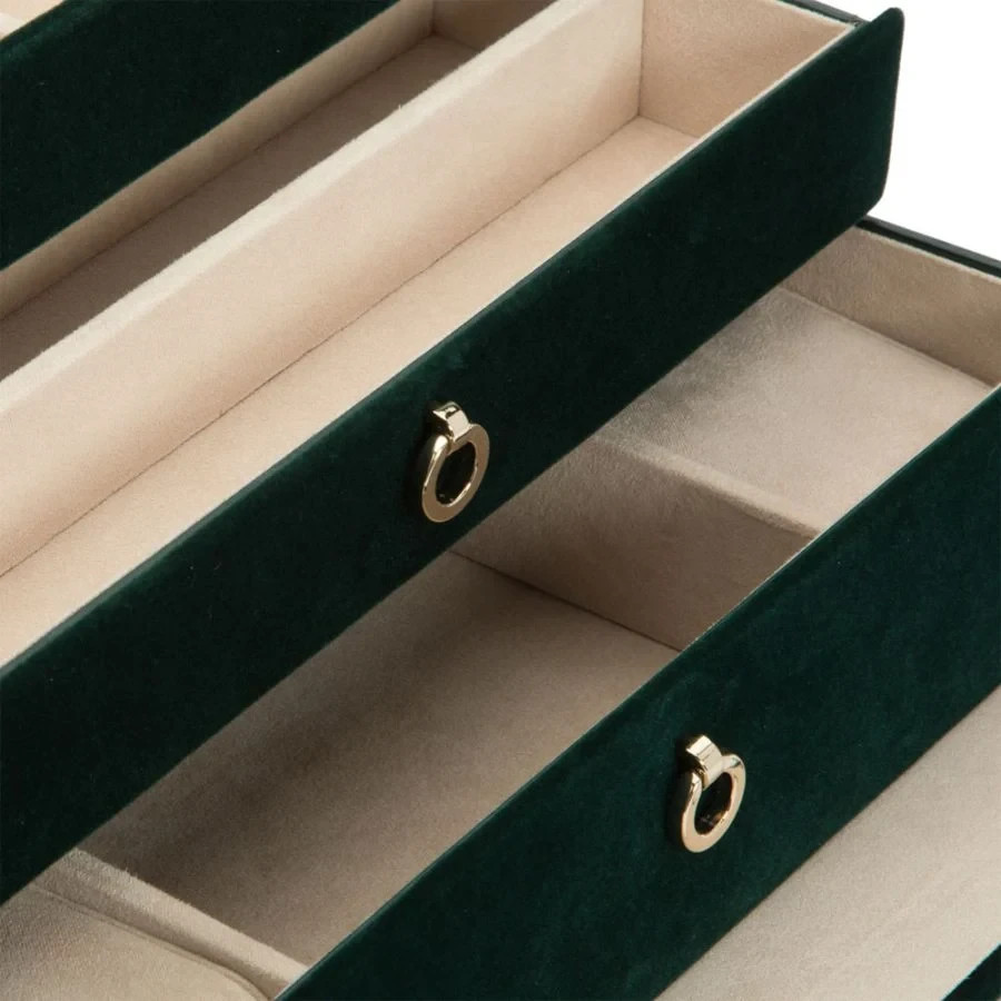 Zoe Medium Jewelry Box- Forest Green