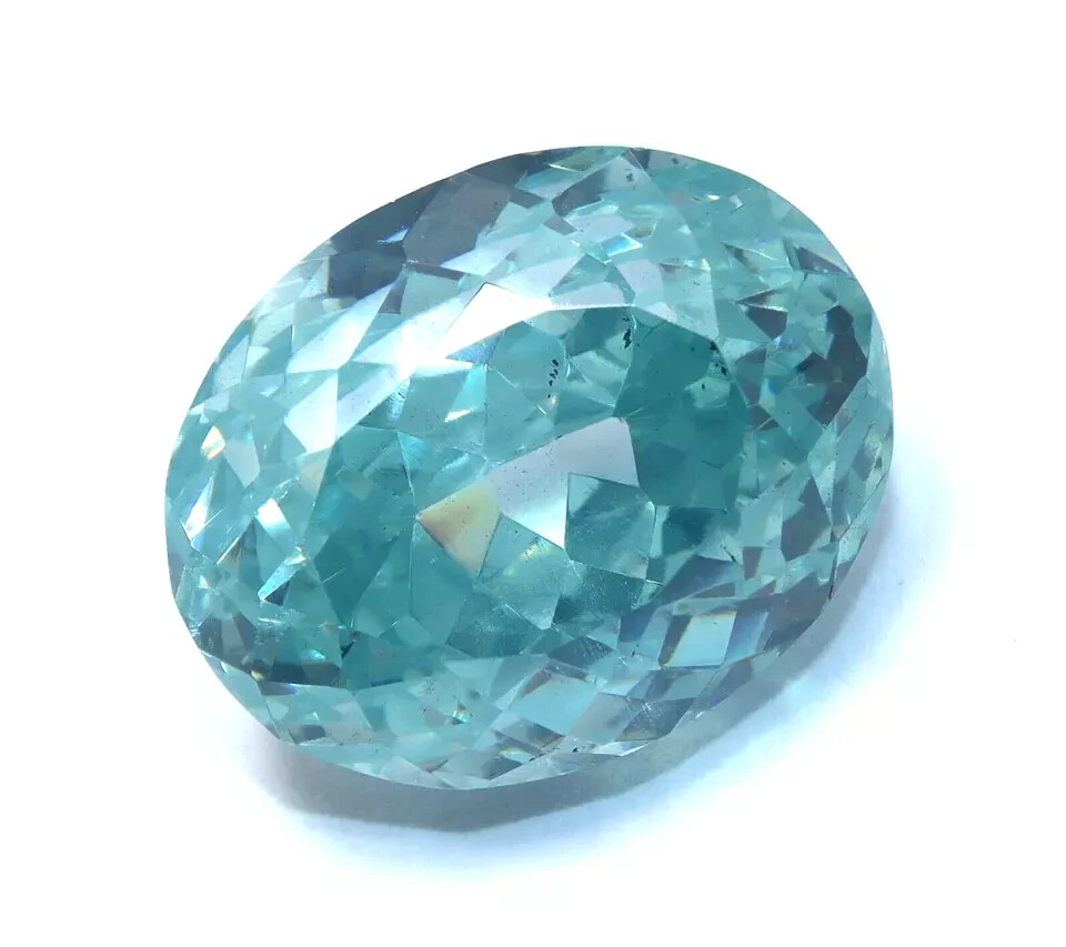 Certified Natural Water Blue Zircon 60.85 Ct Cambodian Oval Cut Loose Gemstone
