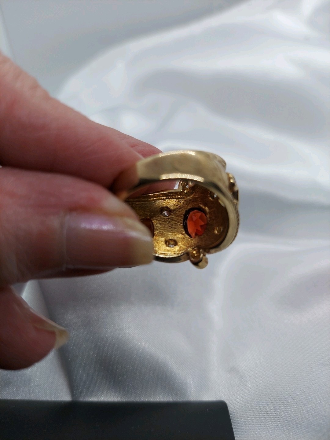 18k On Sterling Garnet Lemon Citrine Byzantine Etruscan Ring Sz10 Ross Simon’s