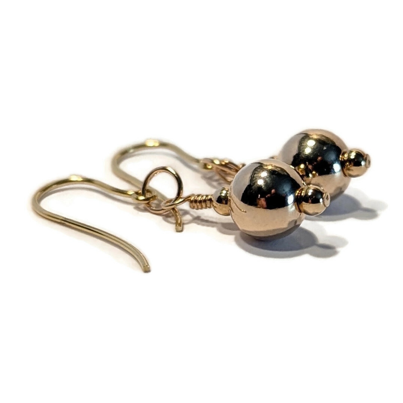 9ct Gold Drop Earrings, Hallmarked 375, 8mm 9ct Gold Ball Beads, Gift Boxed