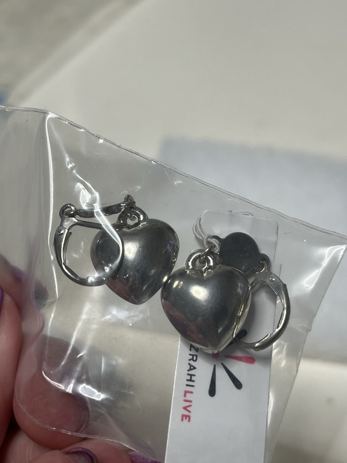 Isaac Mizrahi Live Black Oval charm bracelet Earrings Hearts Set Silver Pearls