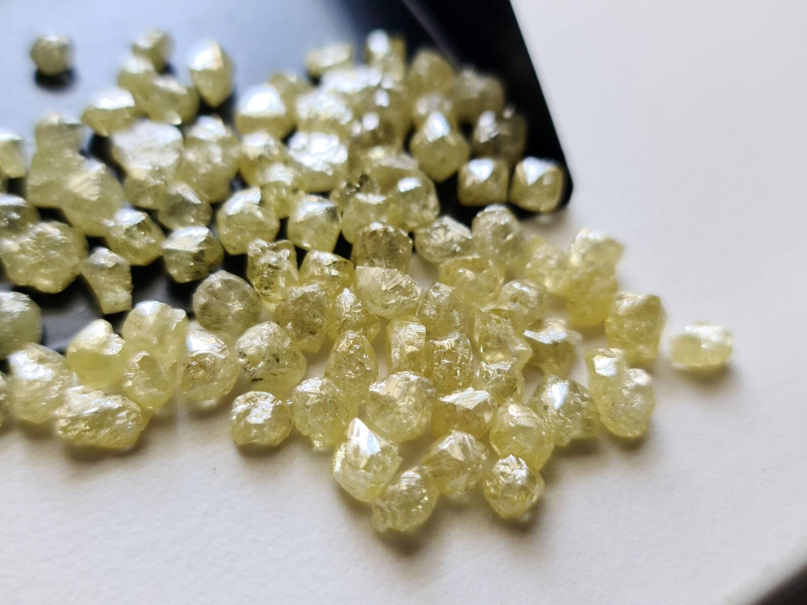 4-6mm Yellow Raw Diamond Crystal Loose Diamond Crystal For Jewelry (1Pc To 5Pc)