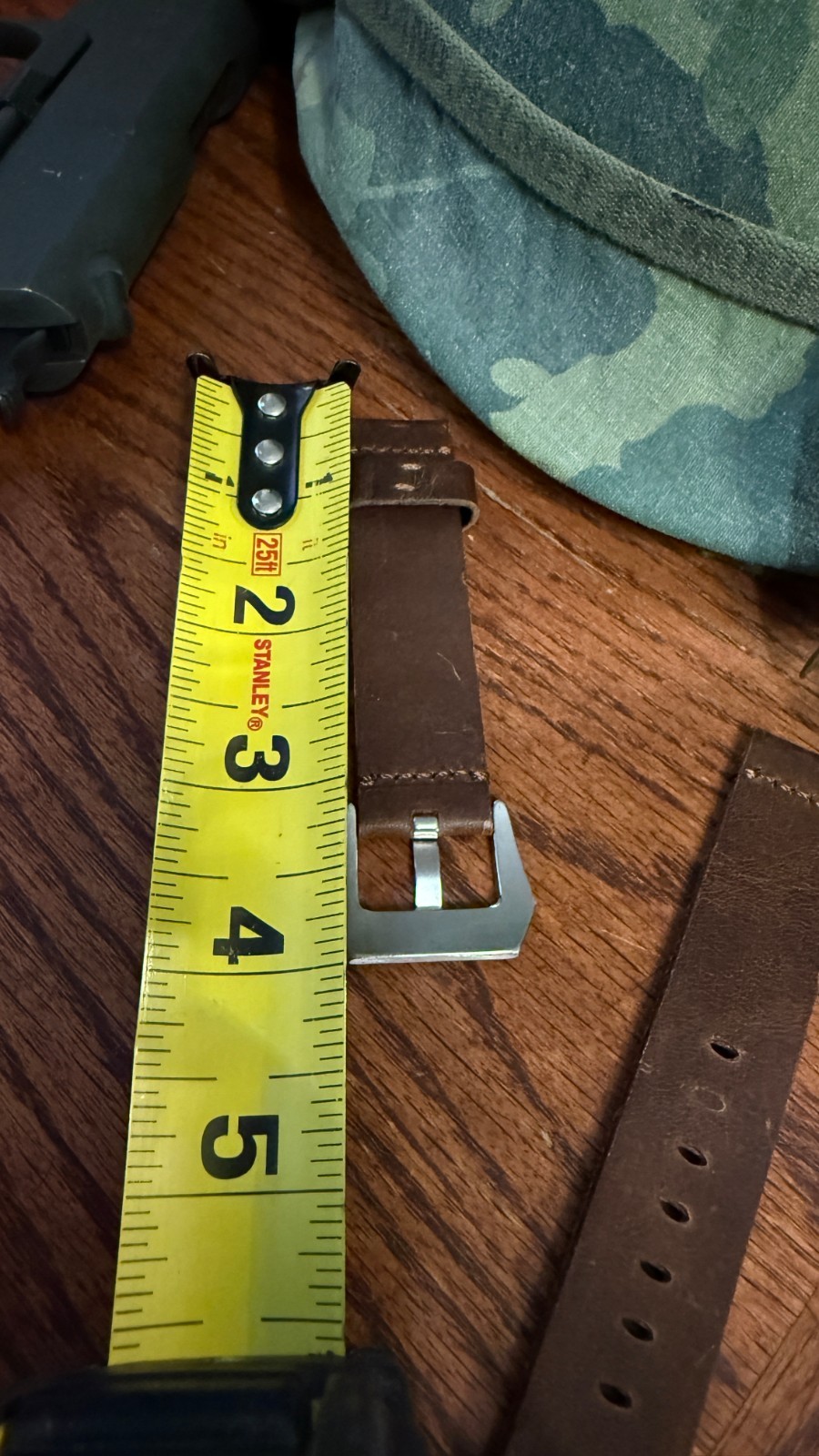 Custom Watch Strap US Military Olive Drab Canvas Leather 20 mm