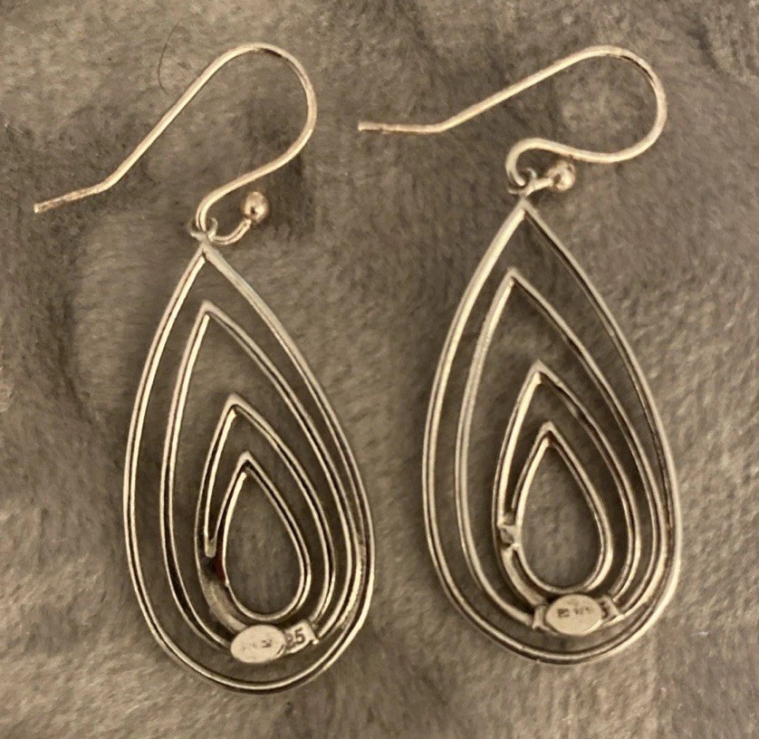 Sterling Silver Hoop within Hoop Dangle Earrings 925 Silver Fast Ship!