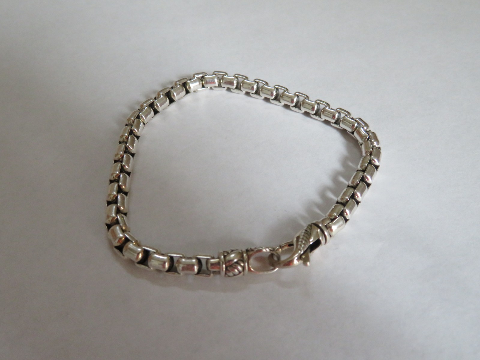 JAI John Hardy 5.3mm Sterling Silver 925 Round Box Chain Bracelet 7.5”