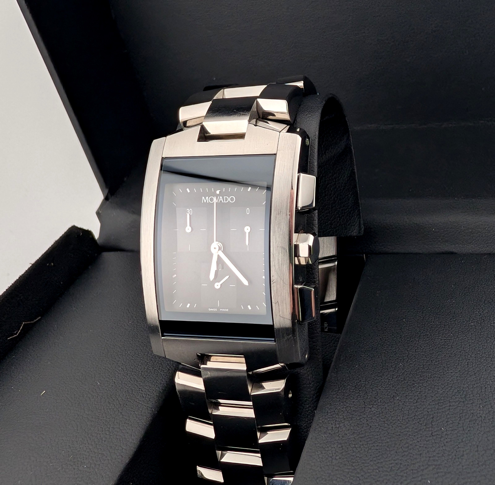 Movado Men’s Eliro Chronograph SS W/2-Tone* Blk Dial #84.H1.1461 ~ Display Model