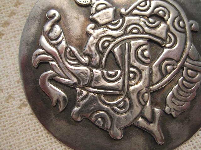 WILLIAM SPRATLING PIN QUETZALCOATL NEO-AZTEC FEATHERED SNAKE TAXCO MEXICO SIGNED