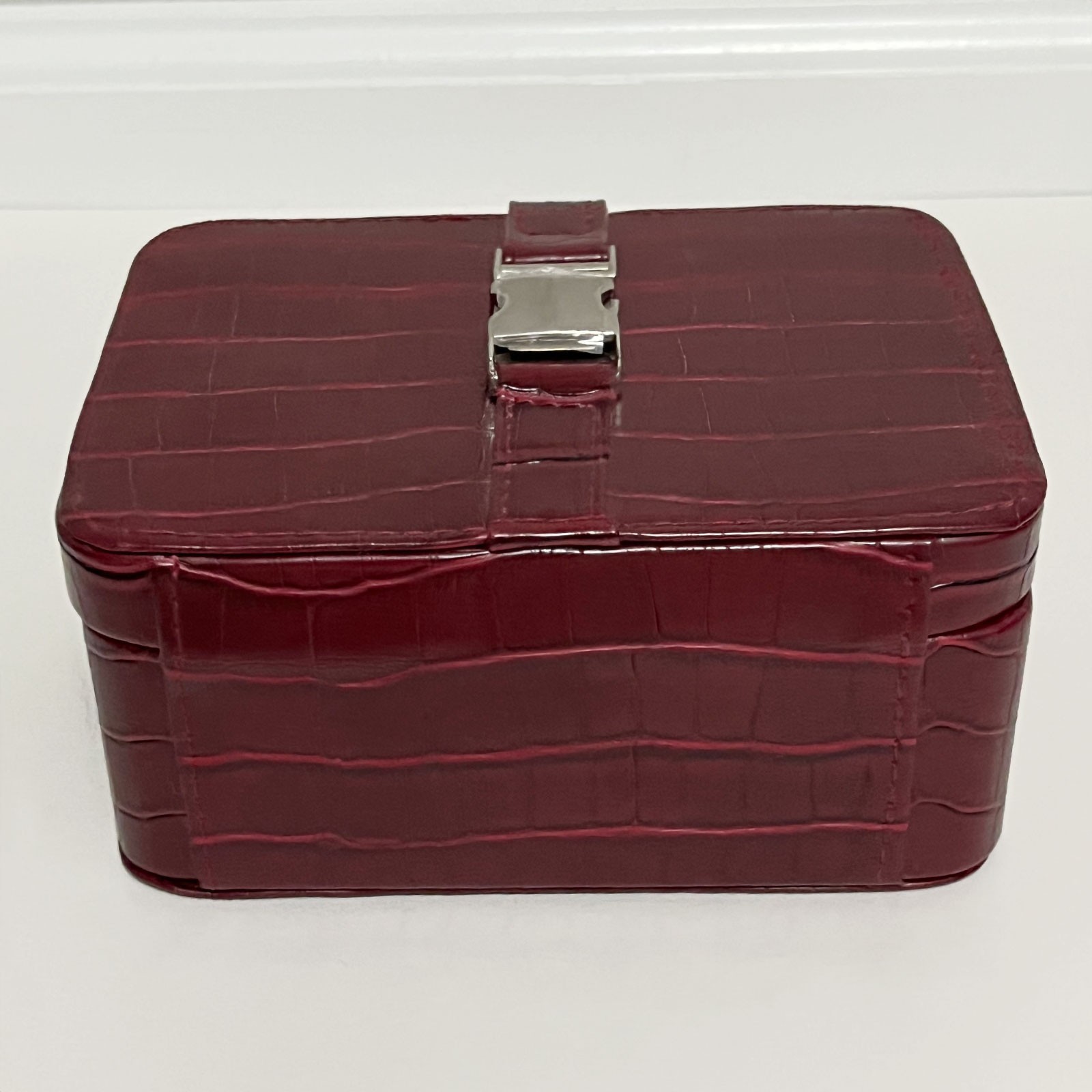 Mini Red Travel Jewelry Box with Handle