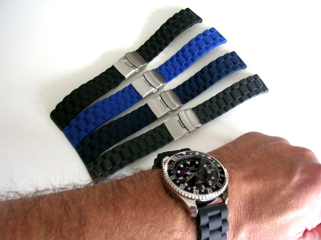 Silicon Rubber Diver Link deploy watch band strap Sport Dbl Lock IW SUISSE USA