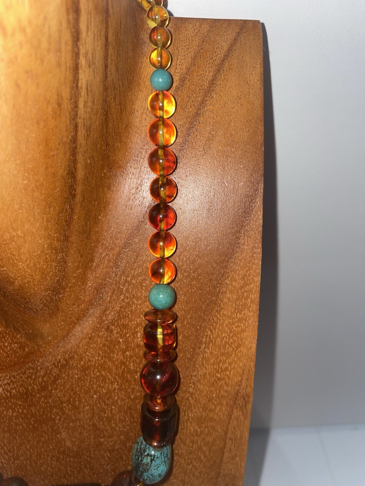 Jay King “Mine Finds” Amber and Turquoise Bead Sterling Silver Necklace, 18″
