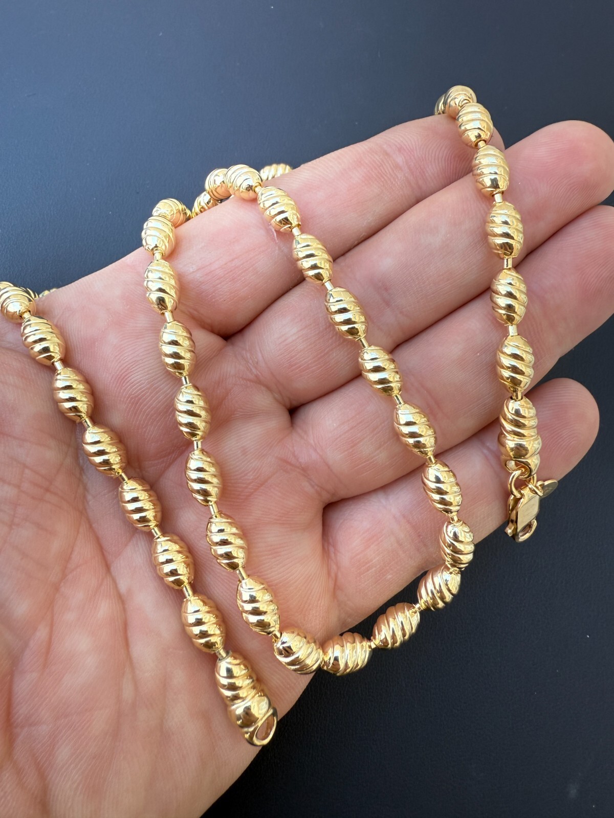 6mm Ball Bead Chain Custom Infinity Link Mens Necklace 14k Gold Over 925 Silver