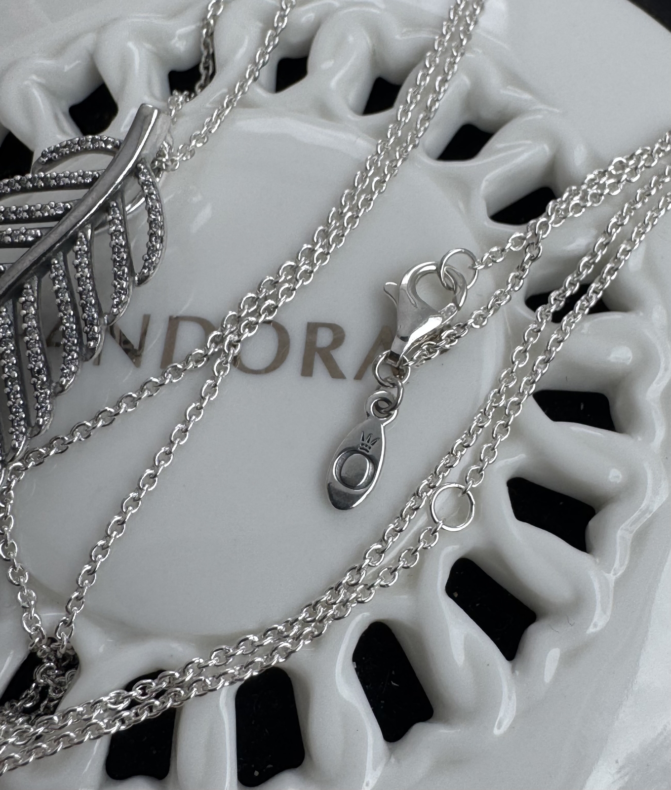 Authentic Pandora Light as a Feather Chain Necklace #390397CZ- 90 cm / 35.4 in