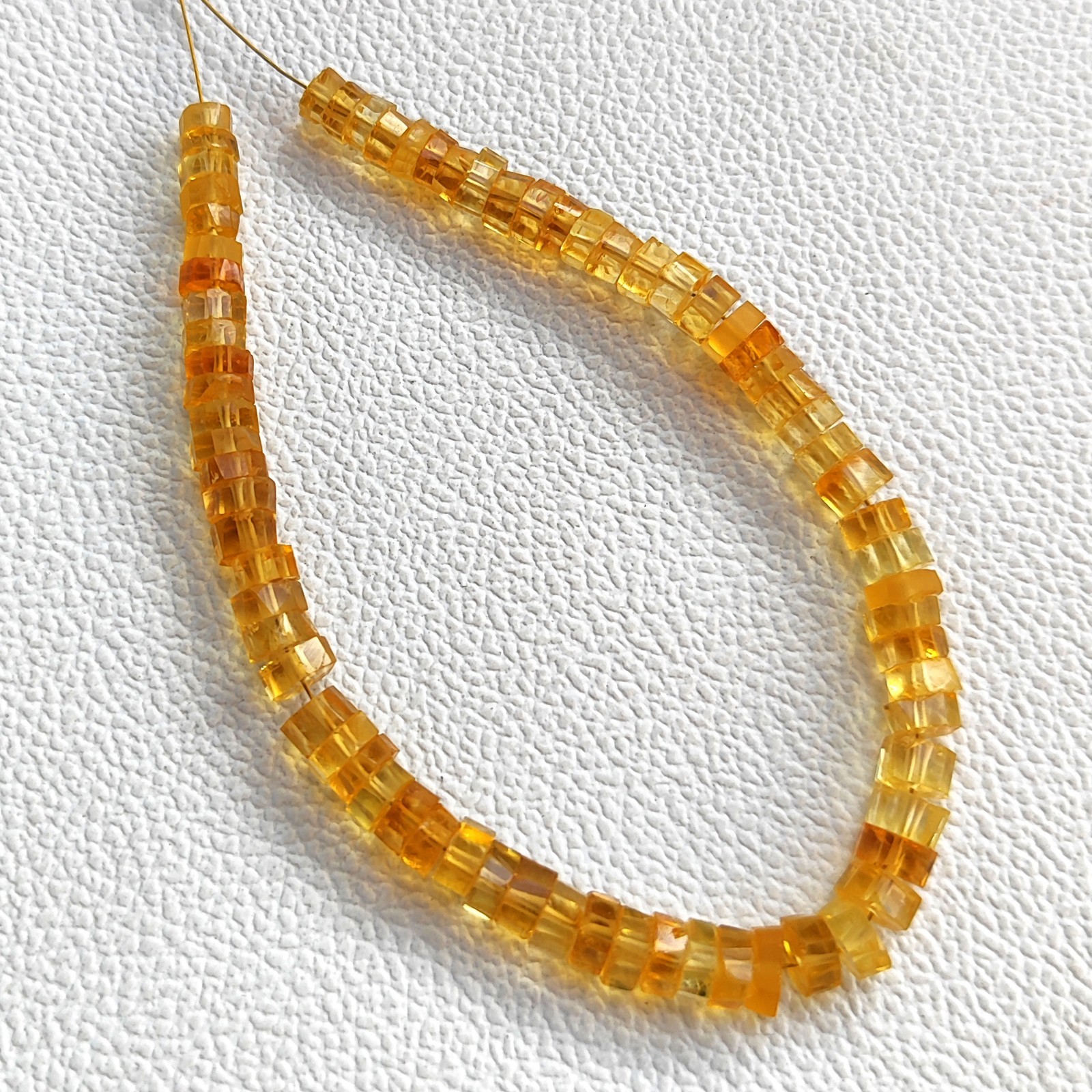 Natural Brazilian Citrine Beads 5-6mm Faceted Bolt Shape 8″ Strand Brazil Gems