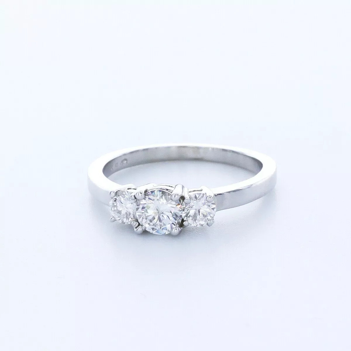 3-Stone Engagement Ring 14K Gold Classic 1.31 CT Round Lab-Grown Diamond D VS1