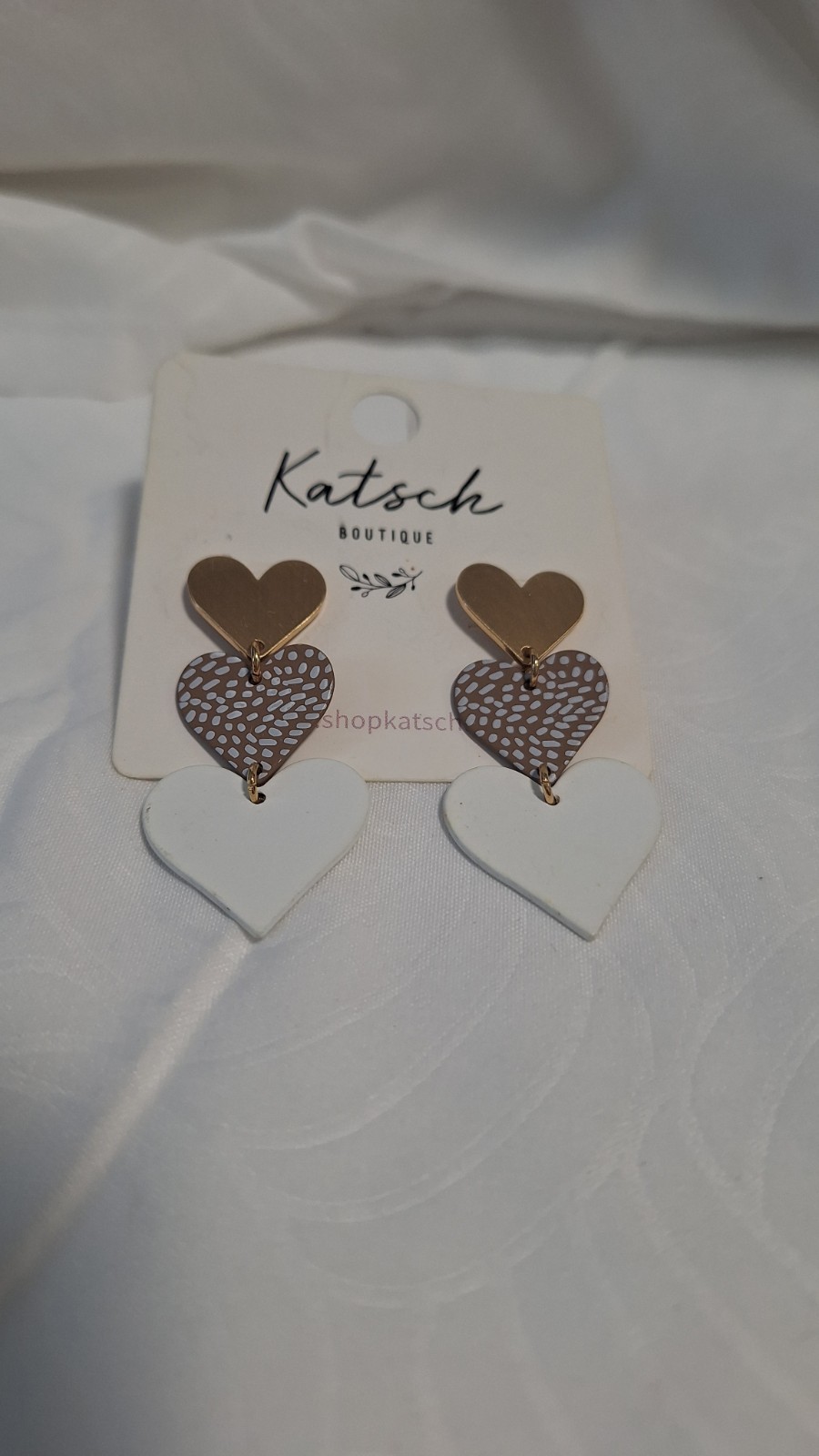 Katsch Boutique Gold Tone Multicolor Heart Dangle Drop Stud Earrings, Butterfly