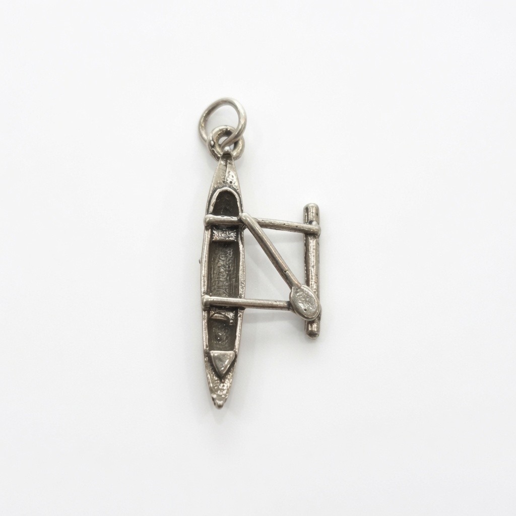 2 Gram 925 Sterling Silver Outrigger Canoe Charm